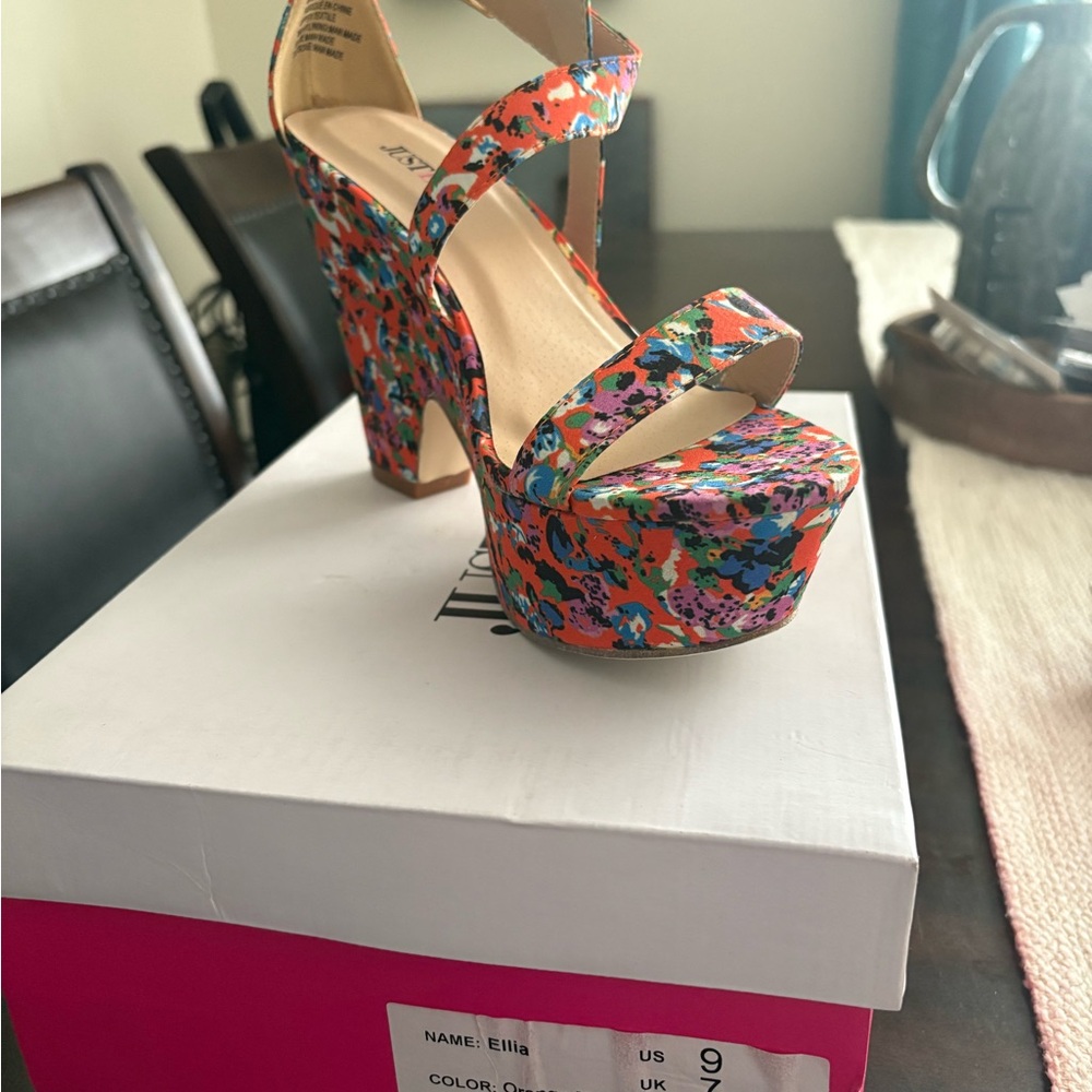 JustFab Multicolor Platform Heels